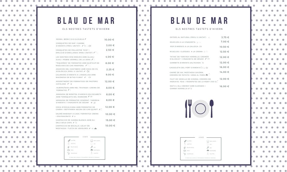 Tastets d'hiverna al Blau de Mar Tastets d'hivern al Blau de Mar